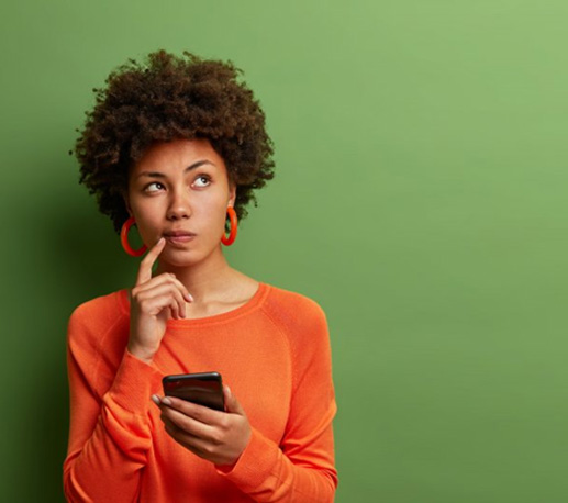 Lady ponders something